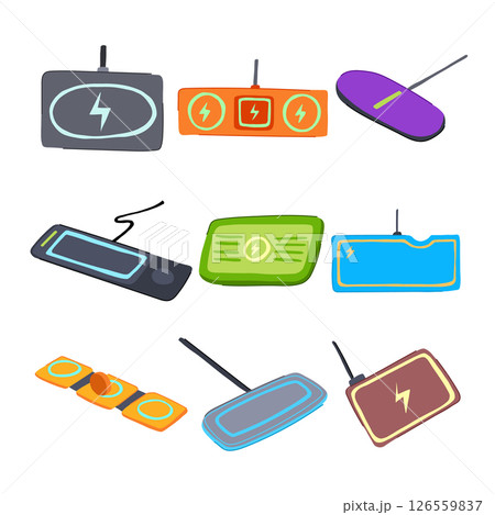charging mat set cartoon vector illustration 126559837