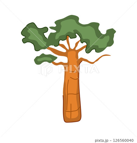africa baobab tree cartoon vector illustration 126560040