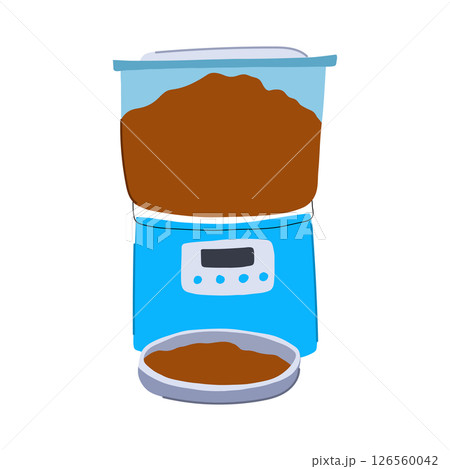 dog automatic pet feeder cartoon vector illustration 126560042