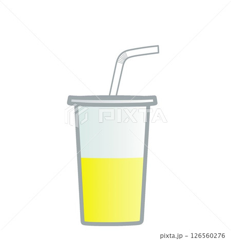 ストロー付きドリンクカップのイラスト 126560276