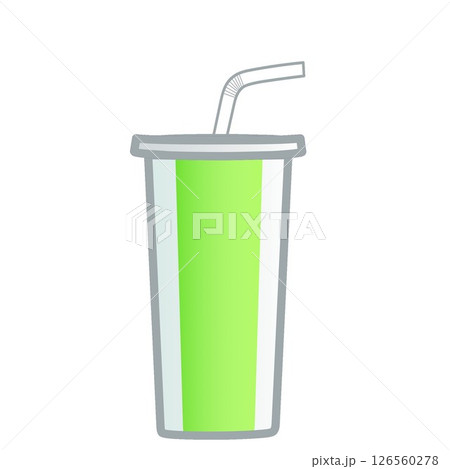 ストロー付きドリンクカップのイラスト ストロー付きドリンクカップのイラスト 126560278