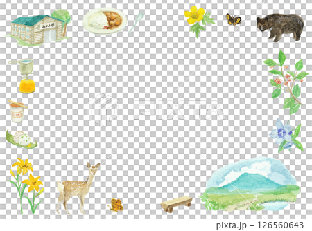 水彩絵の具で描いた登山のイメージ背景 126560643