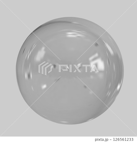Realistic glossy glass ball.Abstract 3D light bubble with glare.Geometric abstract shape. 126561233