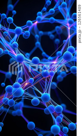 AI Brain Network: Glowing Neural Connections in a Digital Space, vertical shot 126561489