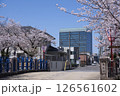 桜祭の大江川緑道から市庁舎を望む 126561602