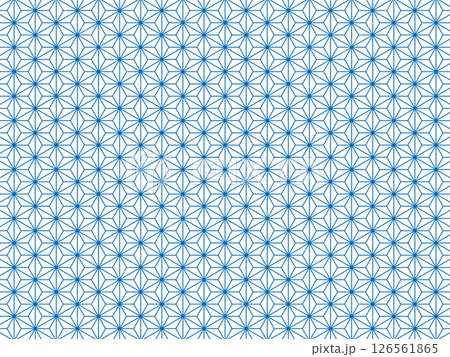 青の麻の葉の背景 青の麻の葉の背景 126561865