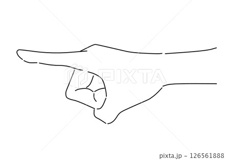真横から見た何かを指さしている片手 126561888