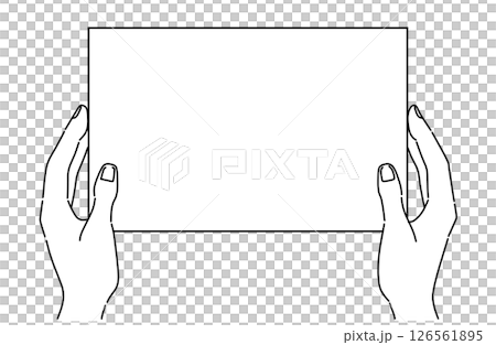 Two hands holding out something like a box 126561895