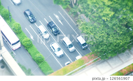 新緑の季節の街並み　チルトシフト 126561907