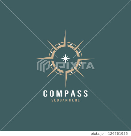 compass logo and symbol with vector concept illustration template compass logo and symbol with vector concept illustration template 126561936