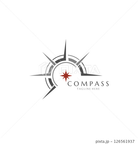 compass logo and symbol with vector concept illustration template compass logo and symbol with vector concept illustration template 126561937
