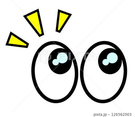 驚いたり注目する人物の大きな目玉と黒目のイラスト 驚いたり注目する人物の大きな目玉と黒目のイラスト 126562003