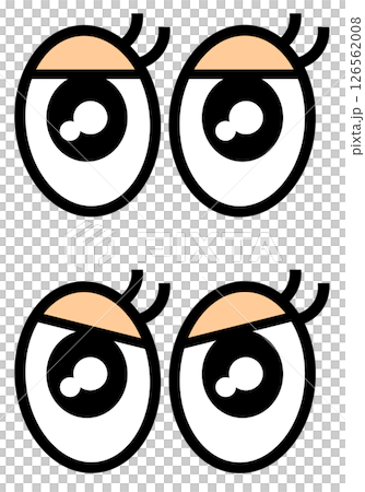 一個人驚訝或關注的大眼睛和黑色瞳孔的插圖 一個人驚訝或關注的大眼睛和黑色瞳孔的插圖 126562008