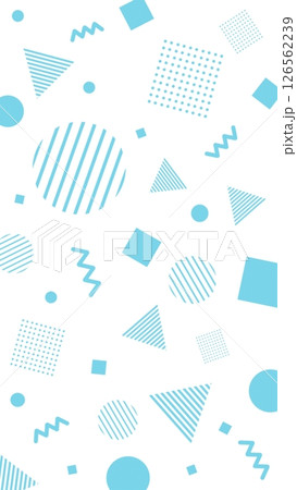 ブルーのメンフィス柄の背景	 126562239