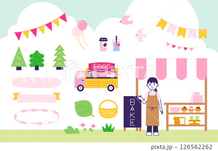 イベントの見出し・あしらい・イラストセット 126562262