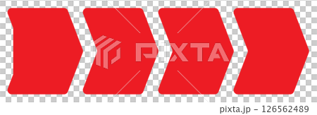 矢印　進行方向　進捗状況　レッド 126562489