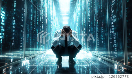 データ崩壊に苦悩するITビジネスマン データ崩壊に苦悩するITビジネスマン 126562778
