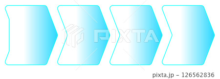 矢印　進行方向　進捗状況　水色 126562836