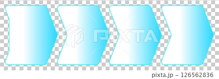 矢印　進行方向　進捗状況　水色 126562836