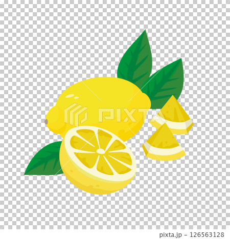 Simple vector illustration of a fresh yellow lemon. Simple vector illustration of a fresh yellow lemon. 126563128