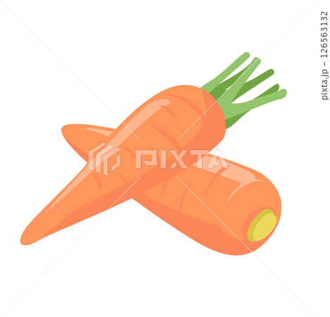 淡い色使いのシンプルなニンジンのベクターイラスト。 126563132