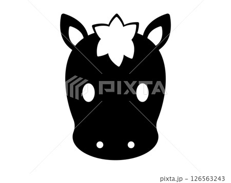 ウマのアイコン モノトーン ウマのアイコン モノトーン 126563243