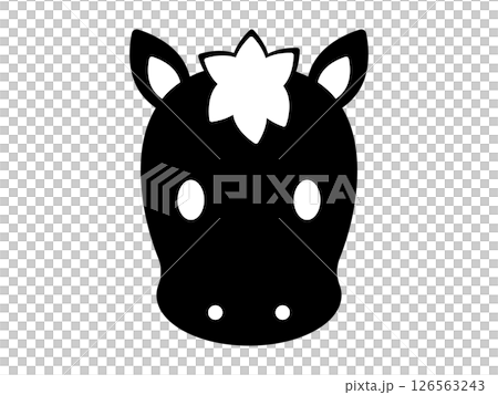 Horse icon monochrome Horse icon monochrome 126563243