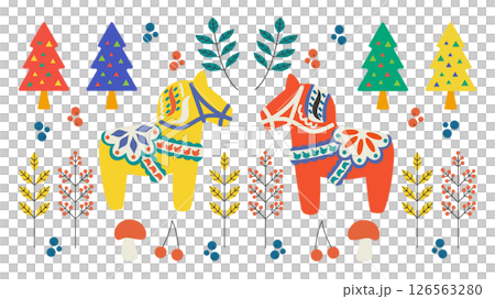 2026 達拉納馬和鮮花向量插圖集 2026 達拉納馬和鮮花向量插圖集 126563280