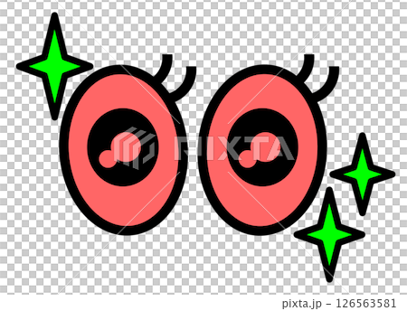 An illustration that draws attention with big eyes and sparkling gazes An illustration that draws attention with big eyes and sparkling gazes 126563581