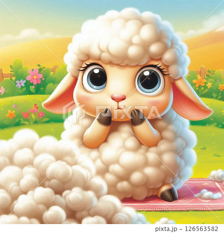 夏に備えて毛刈りの始まり 126563582