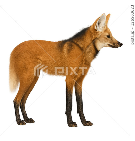 タテガミオオカミの横姿 タテガミオオカミの横姿 126563623