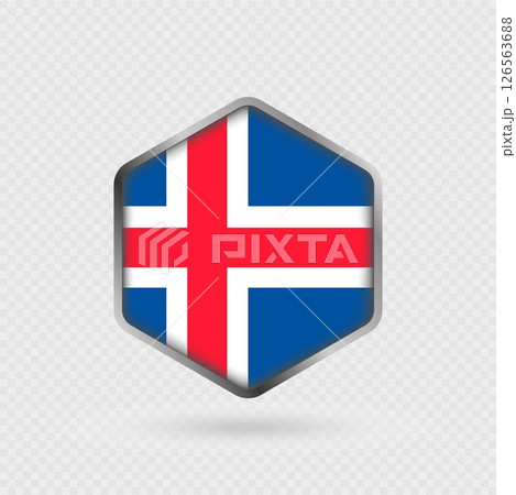 Iceland Flag Icon in Hexagon Shape. 126563688