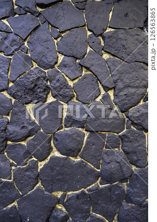 Black stone wall 126563865