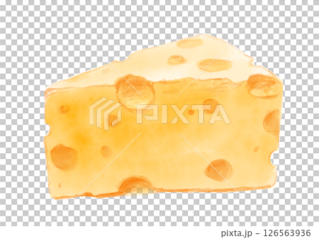 手繪水彩插圖的美味帶孔奶酪 手繪水彩插圖的美味帶孔奶酪 126563936
