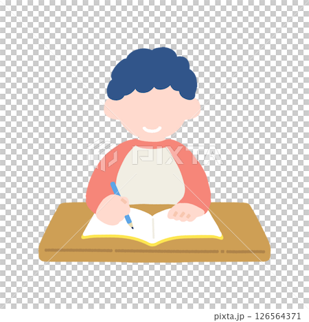 Flat illustration of children studying Flat illustration of children studying 126564371