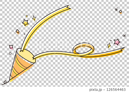 カラフルなクラッカーの手書きイラスト素材 126564463