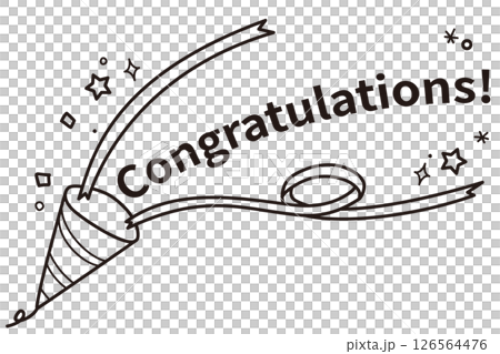 寫著「恭喜」的餅乾的線條畫插圖 寫著「恭喜」的餅乾的線條畫插圖 126564476