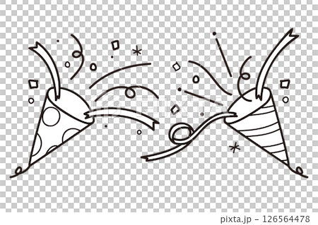 Set of two hand-drawn line crackers / Line drawing / Vector 126564478