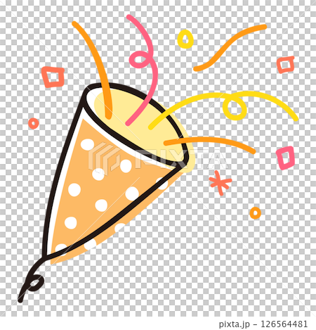 クラッカーのイラスト素材／パーティー・お祝いに使えるポップでカラフルな絵 126564481