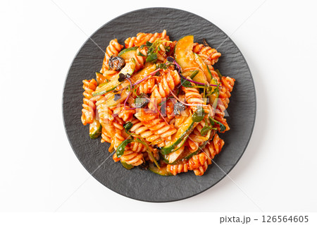 Fusilli Salad on White Background Fusilli Salad on White Background 126564605