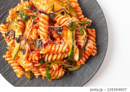 Fusilli Salad on White Background Fusilli Salad on White Background 126564607