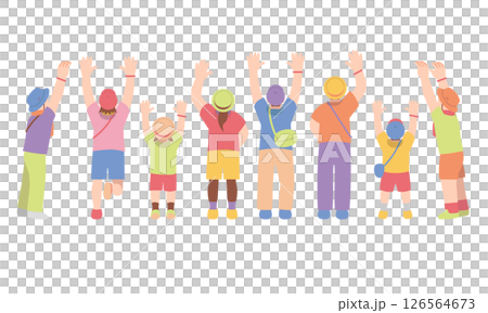 野外ライブ・コンサート・フェスを楽しむ大勢の人物達 野外ライブ・コンサート・フェスを楽しむ大勢の人物達 126564673