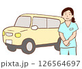 精神科訪問看護ステーションの車と看護師のイラスト 126564697