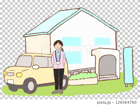 精神病家訪診所和 MSW 的插圖 126564700