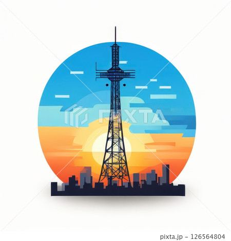 the AI Image Generator, Telecommunication Tower Against a Scenic the AI Image Generator, Telecommunication Tower Against a Scenic 126564804