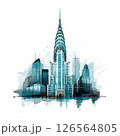 the AI Image Generator, Futuristic Skyscraper at Night with Urban Skyline 126564805