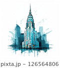 the AI Image Generator, Futuristic Skyscraper at Night with Urban Skyline 126564806