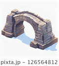 the AI Image Generator, Isometric Illustration of a Medieval Stone Bridge 126564812