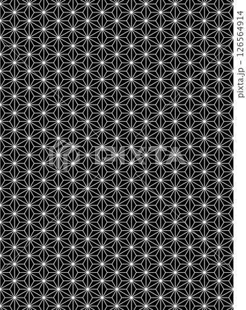 黒の麻の葉の背景 黒の麻の葉の背景 126564914