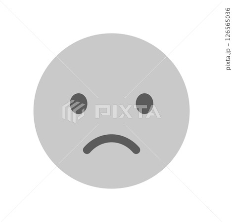 への字口でムッとした顔のシンプルな絵文字 - 不満や困惑の感情や低評価のイメージ素材 への字口でムッとした顔のシンプルな絵文字 - 不満や困惑の感情や低評価のイメージ素材 126565036